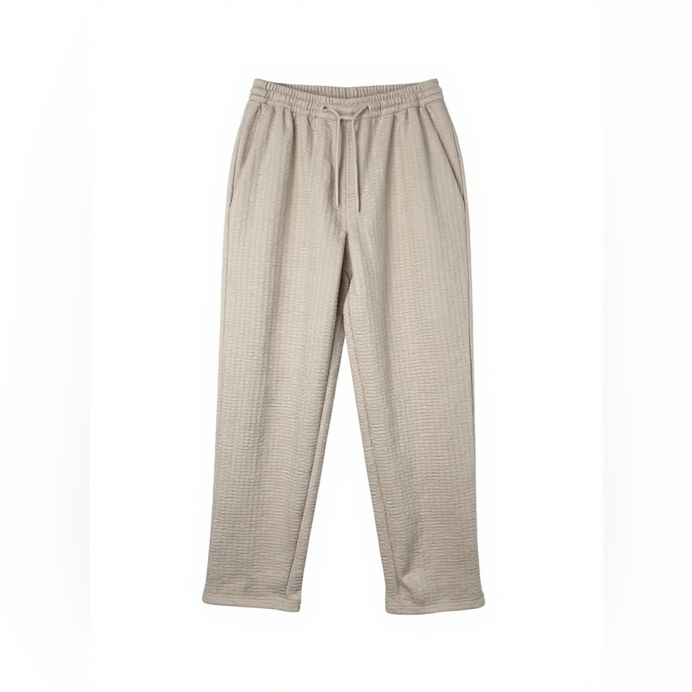 BoohooMAN Textured Lounge Pants Tan Drawstring Waist‎ Men's Size L